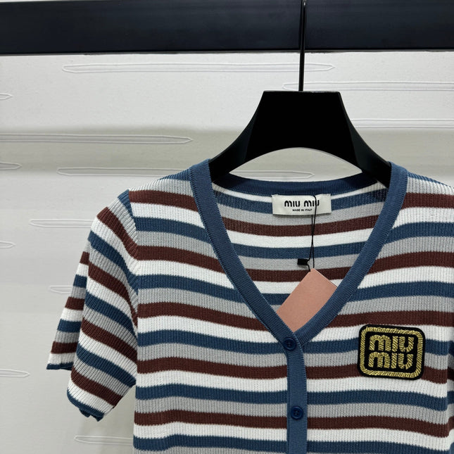 MIUMIU  SHORT-SLEEVE KNIT CARDIGAN 274943