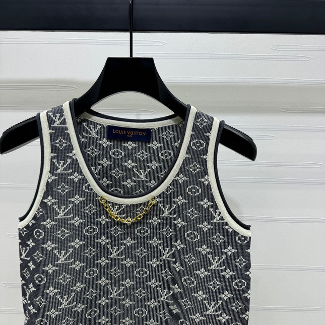 LV ROUND-NECK KNITTED SLEEVELESS VEST 274936