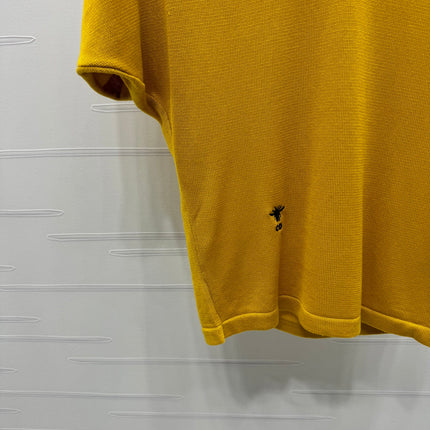 DIOR V-NECK KNITTED SHORT-SLEEVE T-SHIRT YELLOW 274935