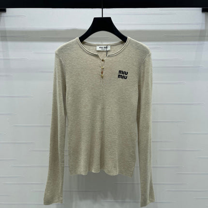 MIUMIU KNITTED LONG SLEEVE TOP STYLE 484