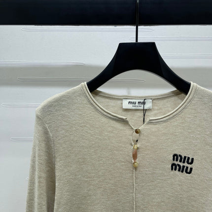 MIUMIU KNITTED LONG SLEEVE TOP STYLE 484