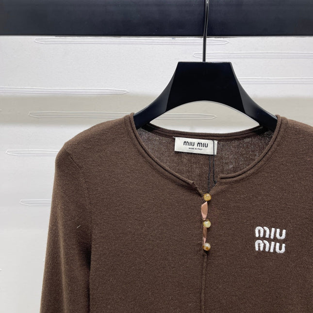 MIUMIU KNITTED LONG SLEEVE TOP STYLE 483