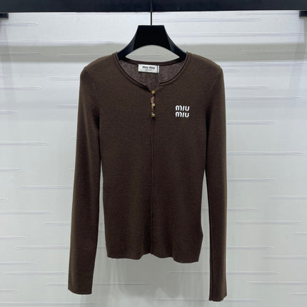 MIUMIU KNITTED LONG SLEEVE TOP STYLE 483