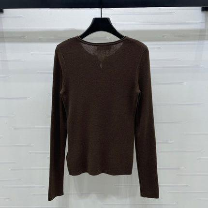 MIUMIU KNITTED LONG SLEEVE TOP STYLE 483