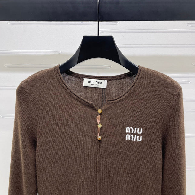 MIUMIU KNITTED LONG SLEEVE TOP STYLE 483