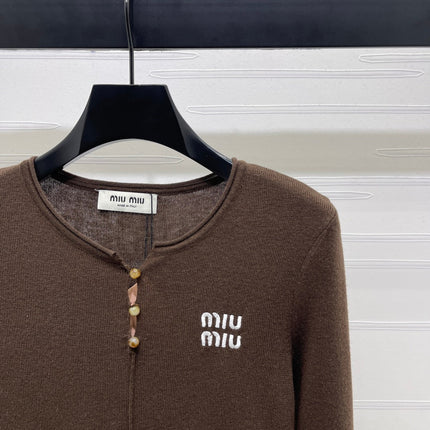 MIUMIU KNITTED LONG SLEEVE TOP STYLE 483