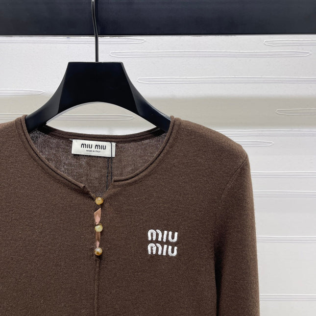 MIUMIU KNITTED LONG SLEEVE TOP STYLE 483