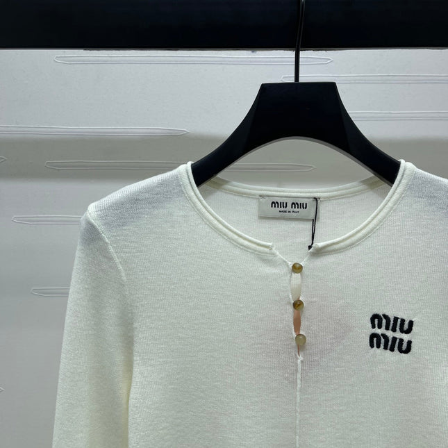 MIUMIU KNITTED LONG SLEEVE TOP STYLE 482