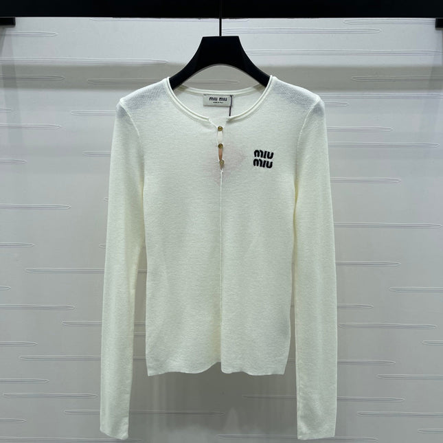 MIUMIU KNITTED LONG SLEEVE TOP STYLE 482