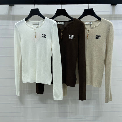 MIUMIU KNITTED LONG SLEEVE TOP STYLE 482
