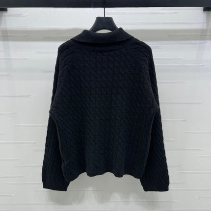 MIUMIU HALF-ZIP KNITTED PULLOVER WITH COLLAR STYLE 486