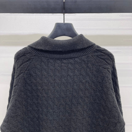 MIUMIU HALF-ZIP KNITTED PULLOVER WITH COLLAR STYLE 486