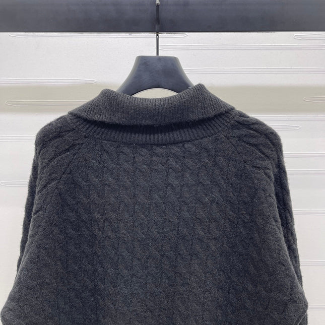 MIUMIU HALF-ZIP KNITTED PULLOVER WITH COLLAR STYLE 486