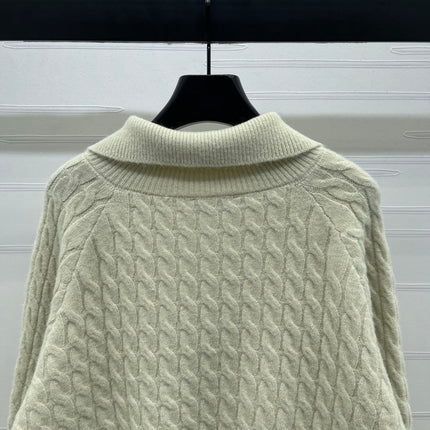 MIUMIU HALF-ZIP KNITTED PULLOVER WITH COLLAR STYLE 485