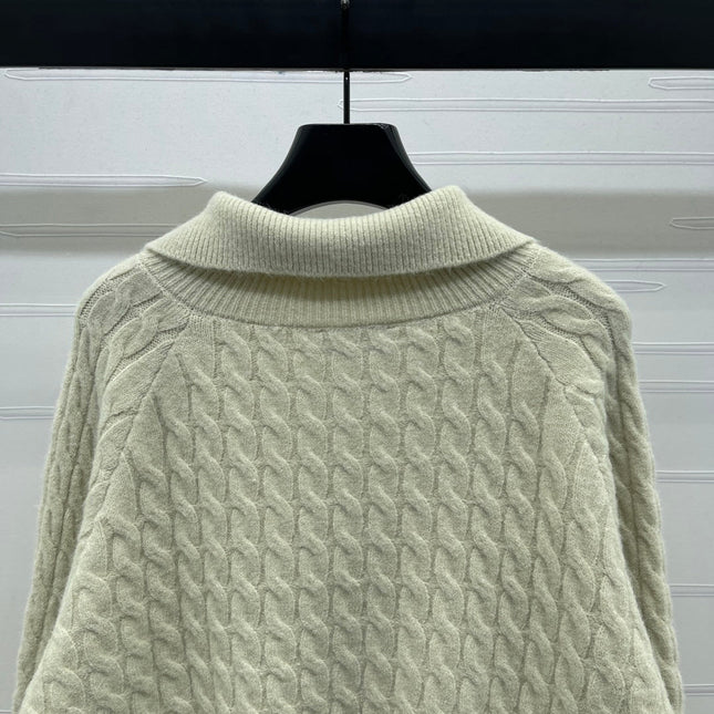 MIUMIU HALF-ZIP KNITTED PULLOVER WITH COLLAR STYLE 485