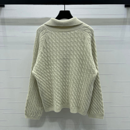 MIUMIU HALF-ZIP KNITTED PULLOVER WITH COLLAR STYLE 485