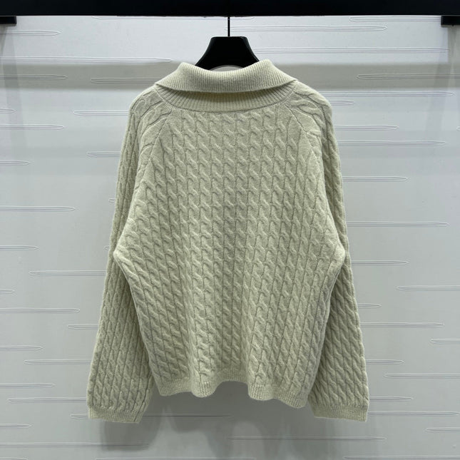 MIUMIU HALF-ZIP KNITTED PULLOVER WITH COLLAR STYLE 485