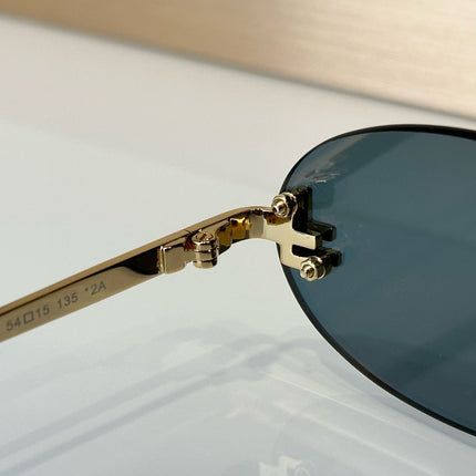 FIRST CRYSTAL RIMLESS OVAL FRAME SUNGLASSES FE4075US IN METAL