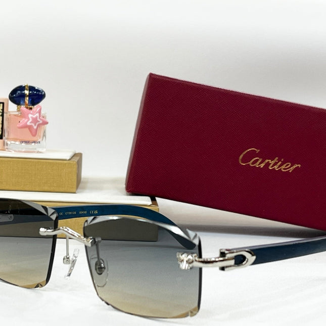 C DE RIMLESS RECTANGULAR FRAME SUNGLASSES CT0612S IN METAL