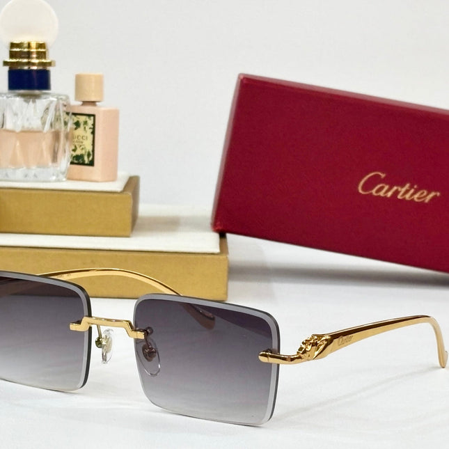 PANTHÈRE RIMLESS SQUARE FRAME SUNGLASSES 564103 IN METAL