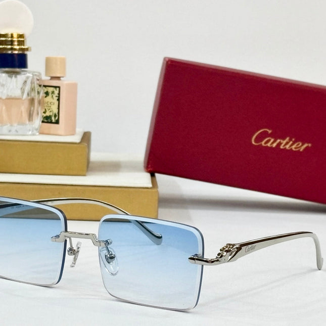 PANTHÈRE RIMLESS SQUARE FRAME SUNGLASSES 564103 IN METAL