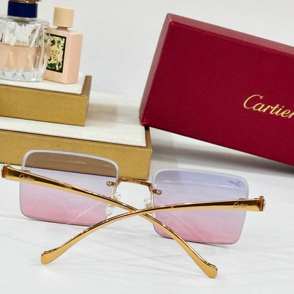 PANTHÈRE RIMLESS SQUARE FRAME SUNGLASSES 564103 IN METAL
