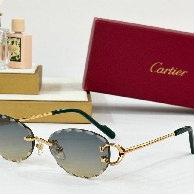 C DE RIMLESS ROUND FRAME SUNGLASSES CT0599S IN METAL