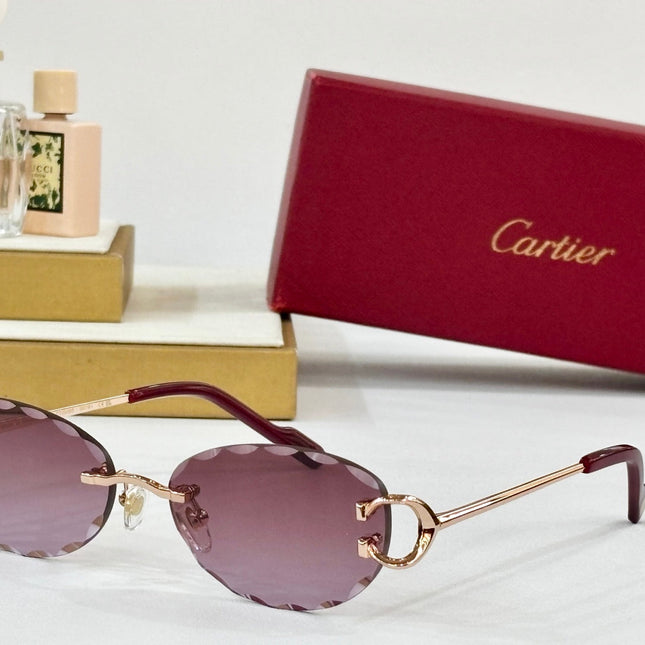 C DE RIMLESS ROUND FRAME SUNGLASSES CT0599S IN METAL