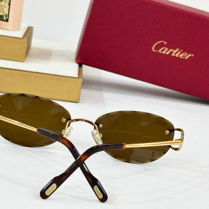 C DE RIMLESS ROUND FRAME SUNGLASSES CT0599S IN METAL
