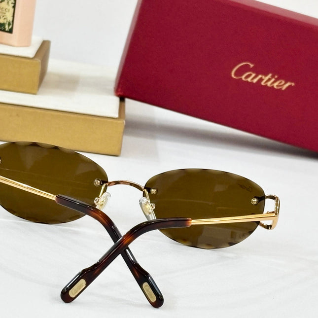 C DE RIMLESS ROUND FRAME SUNGLASSES CT0599S IN METAL