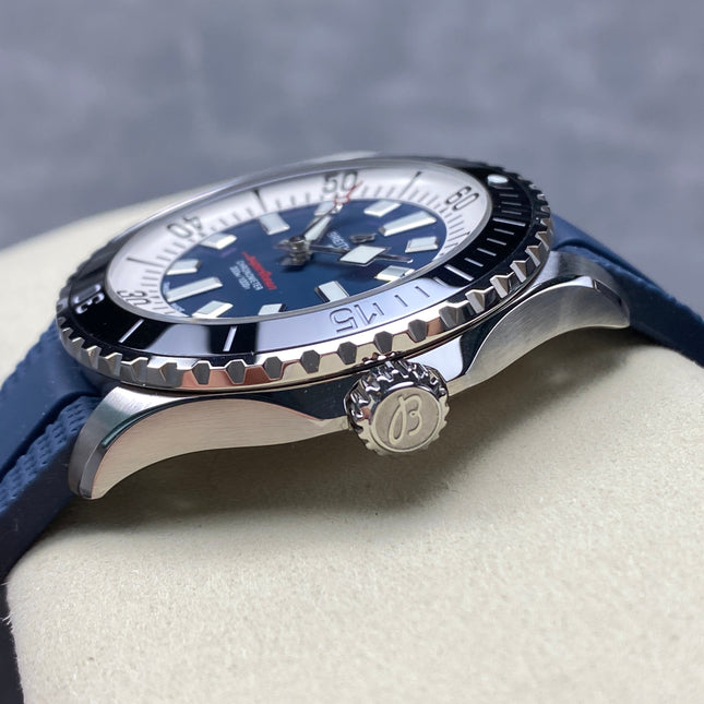 SUPEROCEAN AUTOMATIC 44 BLACK CERAMIC BEZEL BLUE RUBBER STRAP