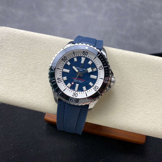 SUPEROCEAN AUTOMATIC 44 BLACK CERAMIC BEZEL BLUE RUBBER STRAP