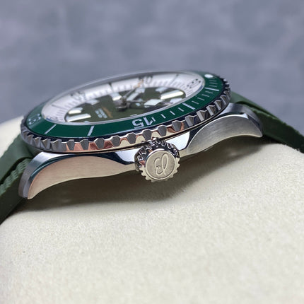 SUPEROCEAN AUTOMATIC 44 GREEN CERAMIC BEZEL GREEN RUBBER STRAP