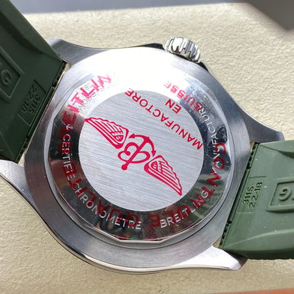 SUPEROCEAN AUTOMATIC 44 BLACK CERAMIC BEZEL GREEN RUBBER STRAP
