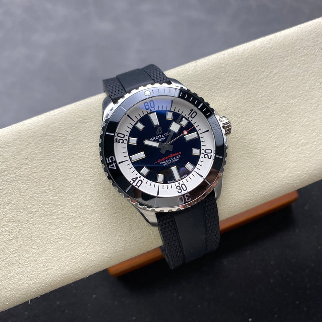 SUPEROCEAN AUTOMATIC 44 STEEL CASE BLACK RUBBER STRAP