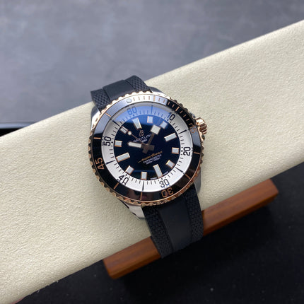 SUPEROCEAN AUTOMATIC 44 STEEL AND RED GOLD CASE WHITE MIX BLACK DIAL