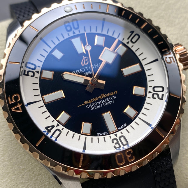 SUPEROCEAN AUTOMATIC 44 STEEL AND RED GOLD CASE WHITE MIX BLACK DIAL