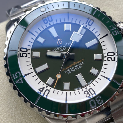 SUPEROCEAN AUTOMATIC 44 STEEL CASE GREEN CERAMIC BEZEL