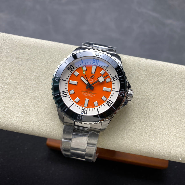 SUPEROCEAN AUTOMATIC 44 BLACK CERAMIC BEZEL ORANGE AND WHITE DIAL