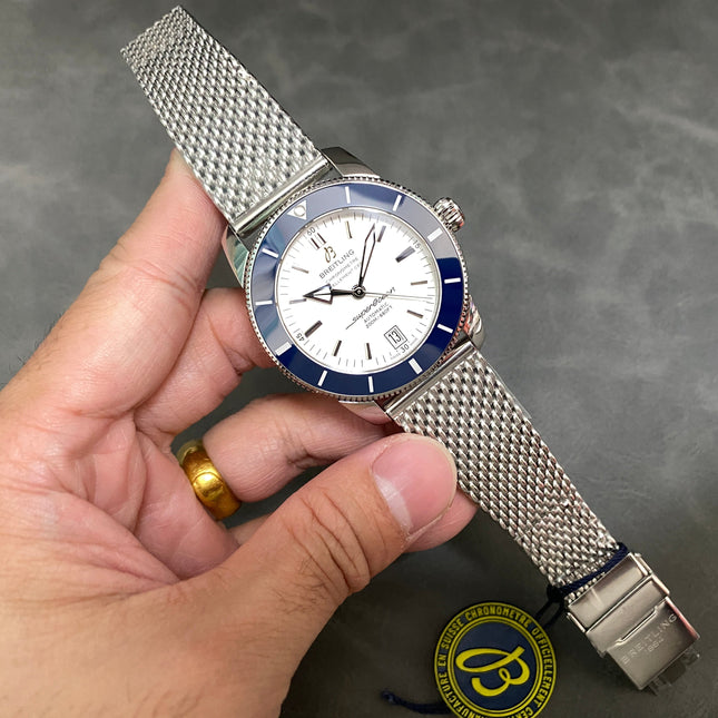 SUPEROCEAN HERITAGE STEEL CASE  BLUE CERAMIC BEZEL