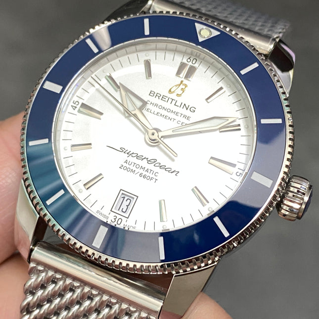 SUPEROCEAN HERITAGE STEEL CASE  BLUE CERAMIC BEZEL