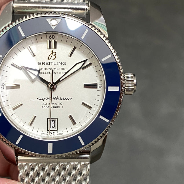 SUPEROCEAN HERITAGE STEEL CASE  BLUE CERAMIC BEZEL