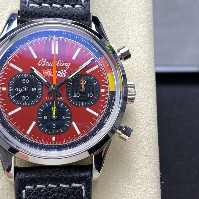 TOP TIME B01 CHEVROLET CORVETTE STEEL CASE RED MIX BLACK DIAL