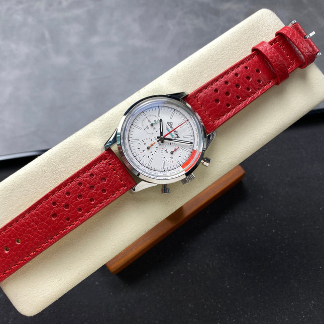 TOP TIME B01 FORD THUNDERBIRD STEEL CASE RED CALFSKIN STRAP