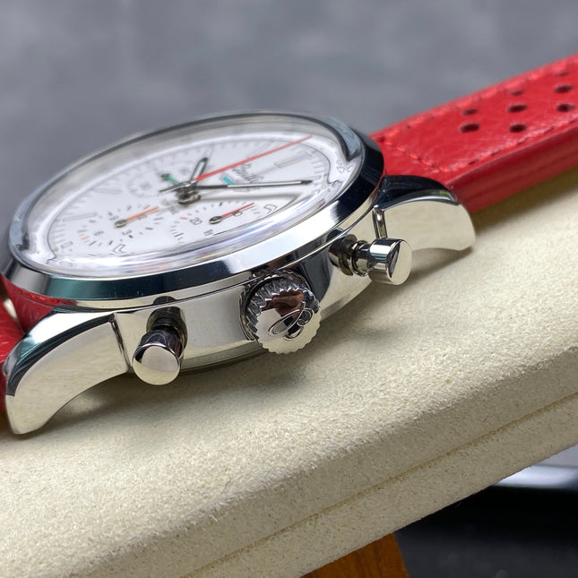 TOP TIME B01 FORD THUNDERBIRD STEEL CASE RED CALFSKIN STRAP