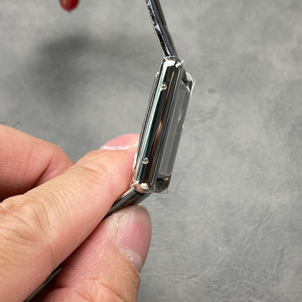 CARTIER TANK MUST SILVER CASE WITH BLACK LEATHER STRAP