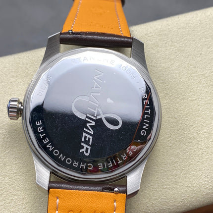 AVIATOR 8 AUTOMATIC STEEL CASE SILVER MIX BLACK BLUE DIAL BROWN CALFSKIN STRAP