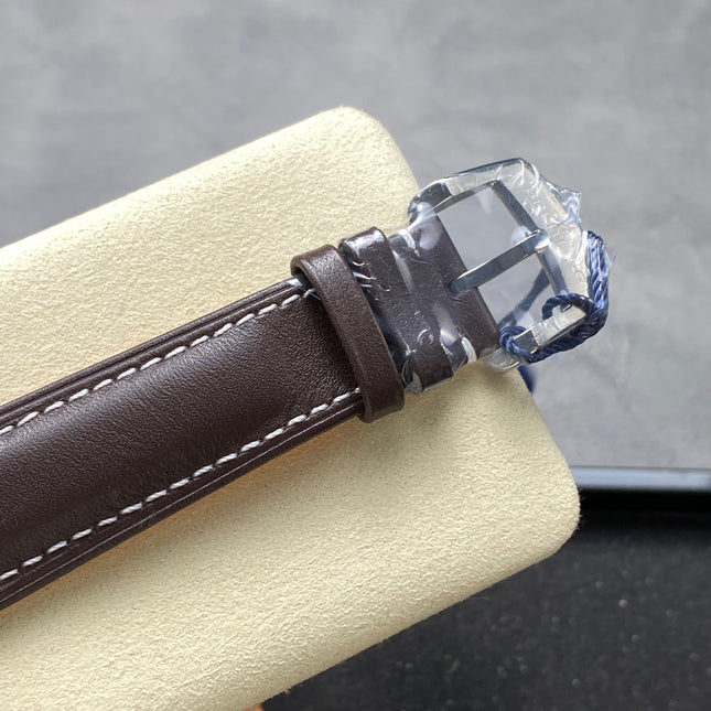 AVIATOR 8 AUTOMATIC STEEL CASE BLUE DIAL BROWN CALFSKIN STRAP