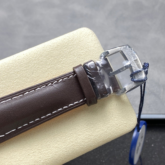AVIATOR 8 AUTOMATIC STEEL CASE BLACK DIAL BROWN CALFSKIN STRAP