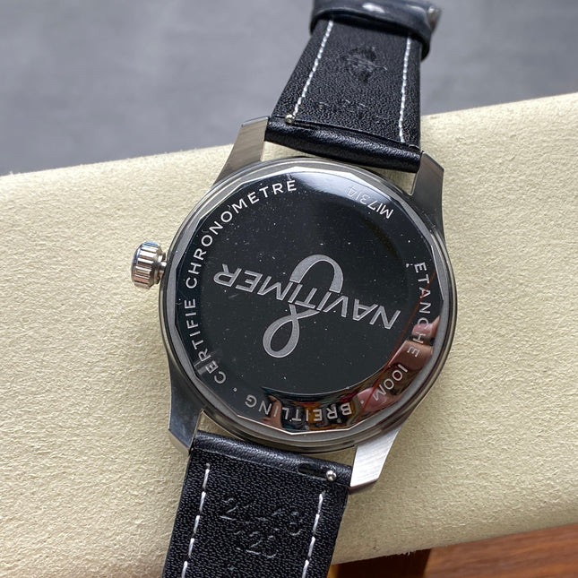 AVIATOR 8 AUTOMATIC STEEL CASE BLACK MIX BLUE DIAL BLACK CALFSKIN STRAP